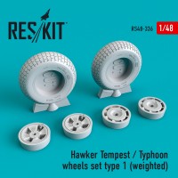 Hawker Tempest/Typhoon wheels set type 1 (weighted) 1/48